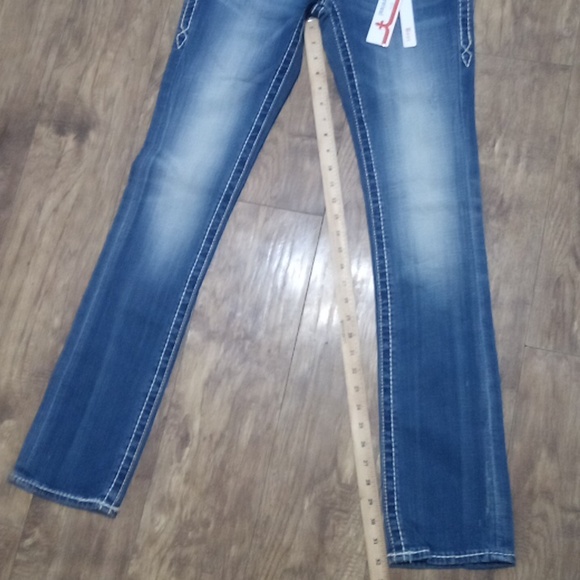Rock Revival Women's 26 Straight Jen Embellished Shimmer Distressed NWT - Picture 12 of 13